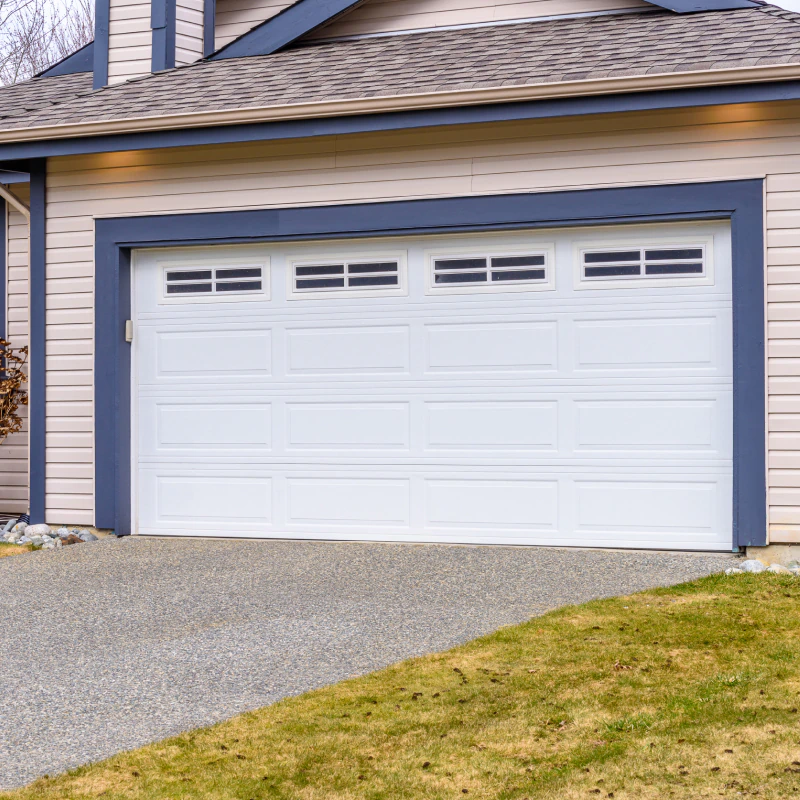 white residential house garage door